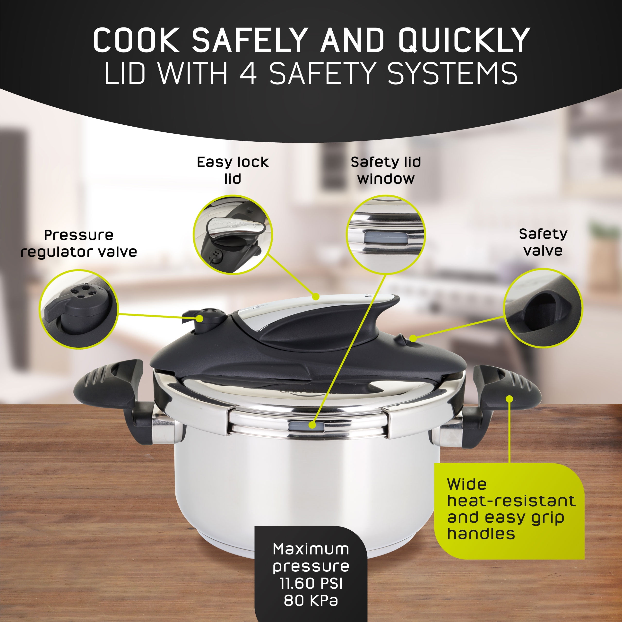 Stainless Steel Pressure Cooker (6 L) Sofram Size: 6.3 qt.