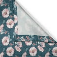 thumbnail image 3 of Ambesonne Floral Kitchen Curtains, Classic Blossom Spring Art, 55"x45", Petrol Blue Pink and White, 3 of 3
