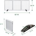 thumbnail image 3 of Bamboo Freestanding Dog Gate, Indoor, Foldable, Extra Wide, White, 3 Panels, 3 of 7