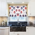 thumbnail image 5 of Yayeee Kitchen Curtains Tier Pair Light Filtering 27"x24" Rod Pocket Short Cafe Window Panel, Star Spangled Helmets, 5 of 7