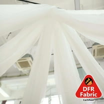 Efavormart 30ftx10ft Ivory Sheer Ceiling Drape Curtain Panels Fire Retardant Fabric For Event
