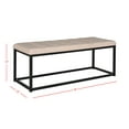 thumbnail image 6 of SAFAVIEH Reynolds Contemporary Modern Glam Tufted Bench, Beige/Black, 6 of 7