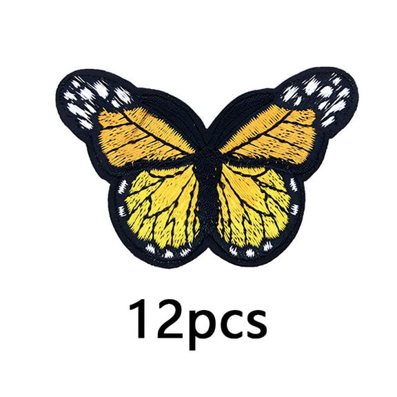 AUQ 12Pcs Iron on Patches,Durable and Sturdy Clothing Patches,Fine Workmanship Iron on Patches for Clothes,Yellow