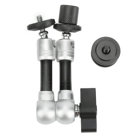 

7in Adjustable Universal Arm Base Holder Stand 1/4in Screw for Camera LCD Monitor Light 7in Silver
