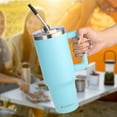 thumbnail image 5 of AQUAPHILE Insulated Tumbler with Leak-proof Lid and Straw, 40 oz Insulated Stainless Steel Coffee Mug with Handle, Travel Coffee Mug，Light Blue, 5 of 8