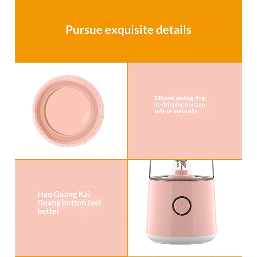 Portable Blender,USB Rechargeable Personal Mixer for Smoothie and Shakes, Mini Blender with Six Blades for Baby Food,Travel,Gym(pink,Only juicers are available)