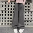 thumbnail image 2 of EnJoCho Girls Sweatpants Wide Leg Elastic High Waist Loose Straight Soft Trousers Relaxed Fit Bottoms For Kids Spring Fall Daily Streetwear School Active Wear, 2 of 9