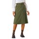 thumbnail image 1 of Falda A-Line de Cintura Alta Elástica para Mujeres INSPIRE CHIC, con Cinturón, Midi de Pana para Otoño e Invierno, Color Verde Militar, 1 of 6