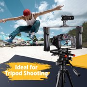 Zeadio Handheld Camera Stabilizer Rig Cage with Top Handle, Compatible with DSLR Cameras & Camcorders