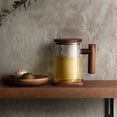 thumbnail image 5 of Taza de té de vidrio con infusor y tapa, taza de café de vidrio con mango de madera, taza de vidrio aislada con posavasos de madera maciza, 5 of 5
