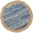 thumbnail image 2 of Fennco Styles Rustic Denim Chindi Placemats 15" Round, Set of 4 - Navy Blue Cotton Jute Woven Table Mats for Home, Dining Room Décor, Banquets, and Special Events, 2 of 3