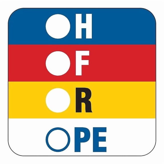 Brady Square HMIG Reactivity Label 7/8"H x 7/8"W, Multicolor, Pk750 20776LS