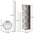 thumbnail image 5 of 20oz Gray Christmas Santa and Reindeer Pattern Skinny Tumblers Stainless Steel Tumbler with Lid and Straw,Vacuum Insulated Double Wall Travel Tumbler Cups with Cleaning Brush for Coffee,Tea, 5 of 6
