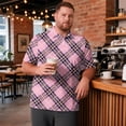 thumbnail image 3 of BRANROY Men's Big and Tall Shirts - Button Down Collar Plaid Print UPF 50+ Short Sleeve Polo Style Casual Work Golf Shirts for Men Lightweight Soft Mens Casual Shirts,Gray,8XL, 3 of 8