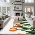 thumbnail image 3 of 6'x9' Area Rugs, Orange Tulip Indoor Outdoor Area Rug for Living Room Bedroom, Watercolor Retro Elegant Botanical Washable Bathroom Rugs Kitchen Floor Carpet Mats Home Decor Aesthetic, 3 of 8