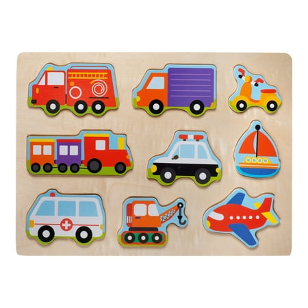 Eliiti Wooden Vehicles Puzzle for Toddlers 2 to 4 Years Old (Best Games For 2 Year Old)