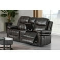 thumbnail image 5 of New Classic Furniture Kellen Faux Leather Console Loveseat w/Dual Recliner Brown, 5 of 10