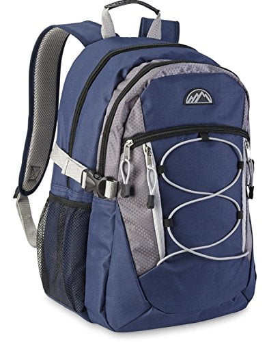 blue and gray backpack
