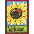 thumbnail image 1 of 109583 Toland-Sunflower Lady-Decorative Yellow Welcome Summer Ladybug USA-Produced House Flag, 1 of 5