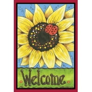 119583 Toland-Sunflower Lady-Decorative Yellow Welcome Summer Ladybug USA-Produced Garden Flag