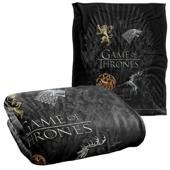 Game of Thrones Blanket, 50' x 60', Chrome House Sigils, Silky Touch Super Soft Throw Blanket