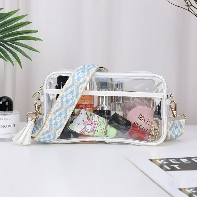 Women Crossbody Bag Clear Purse Transparent Shoulder Bags Stadium Approved