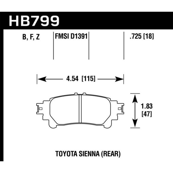Hawk 14-16 Toyota Highlander HPS Rear Brake Pads