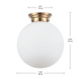 thumbnail image 4 of Globe Electric 1-Light Matte Brass Indoor Semi-Flush Mount Ceiling Light with Opal Glass Shade, 4 of 8