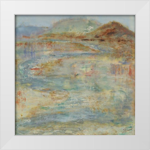 Shanti, Shima 12x12 White Modern Wood Framed Museum Art Print Titled - Send Rain to Wash the Face of Earth