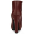 thumbnail image 4 of Unique Bargains Bottines à Talon Bloc Plateforme à Bout Rond avec Fermeture Éclair pour Femmes, 4 of 6