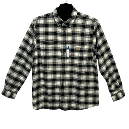 Carhartt Mens Heavyweight Plaid Flannel Shirt Size XL Tall Long Sleeve Loose Fit