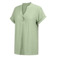 thumbnail image 4 of Embroidered Tops For Women，Womens Summer Tops Blouse Business Eyelet Blouses Tops Summer Hollow Out Tee V Neck Embroidered Eyelet Blouses 2026 Casual Eyelet Embroidered Shirts, 4 of 9
