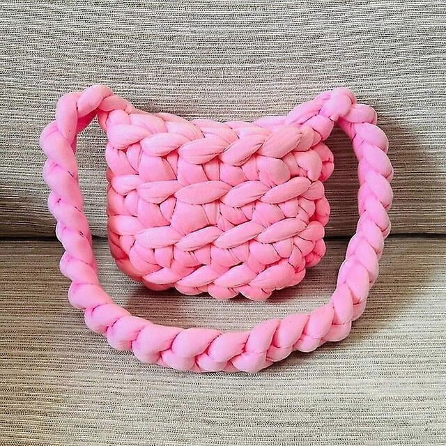 Bolsos de hombro para mujer 2022, bolsos de crochet de algodón, bolsos de compras para niñas, bolsos de nailon cuadrados, lindos y casuales.