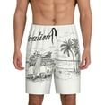 thumbnail image 3 of Lsque Summer Vacation Scene With Camping Van Mens Sleep Pajama Shorts,Short Pajama Pants, Cotton Ultra-Soft Knit-4X-Large, 3 of 9