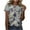 Multicolor-4, variant on Womens Summer Short Sleeve Shirts Floral Printed Plus Size Round Neck Tee Blouses Casual Loose Comfy Dressy Tunic Tops