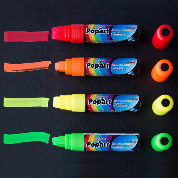 AlaBoard Jumbo 15mm Fluorescent Chalk Markers (FallSet of 4)