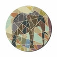 thumbnail image 1 of Animal Mouse Pad for Computers, Mosaic Design Animal in Soft Colors Wildlife Nature Safari Theme Artwork, Round Non-Slip Thick Rubber Modern Gaming Mousepad, 8" Round, Multicolor, by Ambesonne, 1 of 2