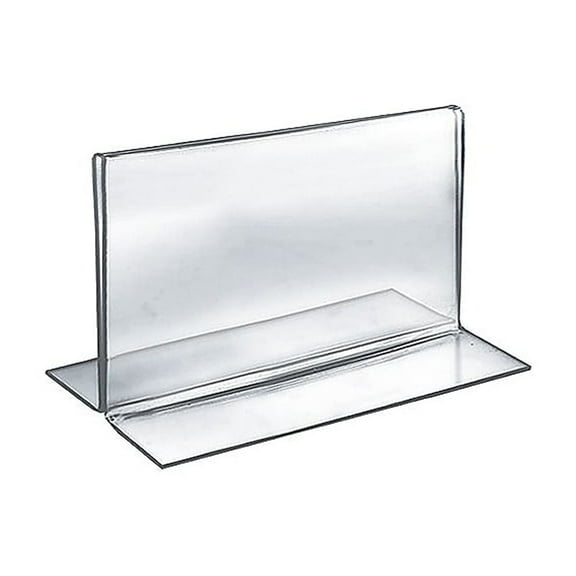Azar 152723 7" W x 5" H Double-Foot Acrylic Sign Holder, 10Pack