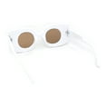thumbnail image 4 of Womens Retro Mod Thick Plastic Rectangle Round Lens Sunglasses White - Brown, 4 of 4
