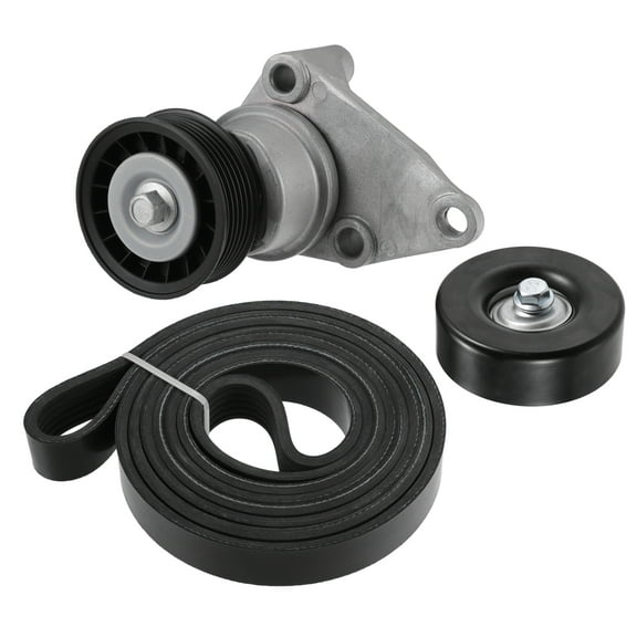 Unique Bargains 1 Set Drive Belt Tensioner Idler Pulley Assembly Replacement for GMC Yukon Sierra 1500, Silver Tone Black