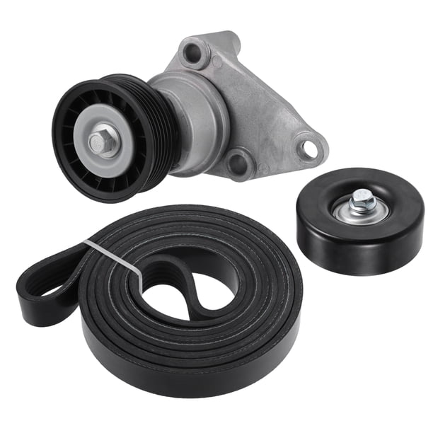 Reemplazo de ensamblaje de polea de tensor de correa de conducción de 1 juego Unique Bargains para GMC Yukon Sierra 1500, tono plateado y negro