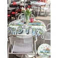 thumbnail image 4 of Outdoor Tablecloth with Umbrella Hole and Zipper, Easter Eggs Round Table Cloth 54 Inch Waterproof Tablecloth, Tulip Green Plaid Spring Bunny Butterfly Flower Picnic Table Cover for Patio Camping, 4 of 7