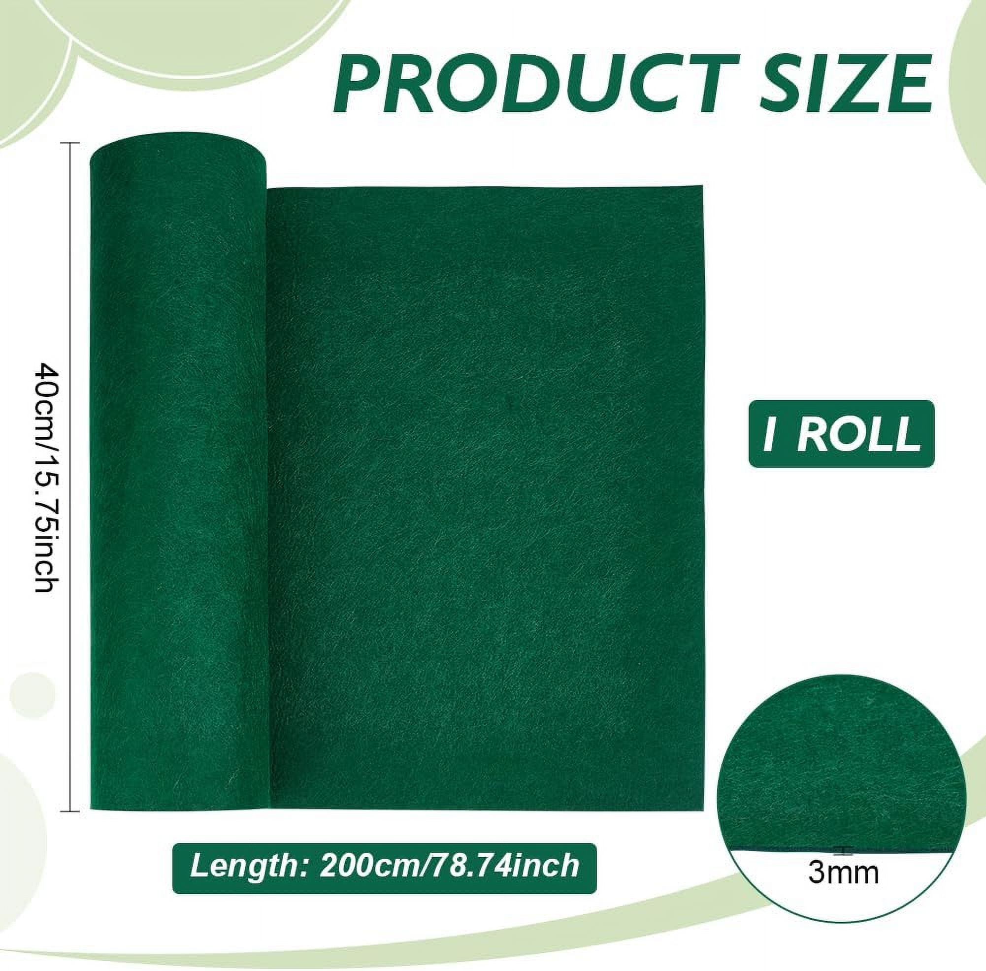 1pc 78.7x15.7inch Felt Roll Green Craft Felt Fabric 3mm Thick Nonwoven Felt Roll for DIY Arts & Crafts Patchwork Sewing Deocoration