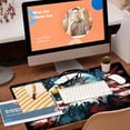 thumbnail image 5 of Desk Mat, Bald Eagle American Flag Desk Pad, USA Flag Large Gaming Mouse Pad for Desk, 31.5"x15.7" Extended Big Computer Keyboard Mouse Pad with Non-Slip Base and Stitched Edge, 5 of 6