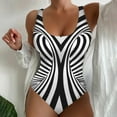 thumbnail image 2 of Huesdet Women Sexy Tummy Control One Piece Swimsuits Halter Push Up Bathing Suits[White,L], 2 of 5