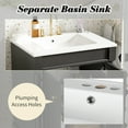 thumbnail image 3 of 24'' Bathroom Vanity with Top Sink, 2-Tier Modern Bathroom Storage Cabinet, Single Sink Bathroom Vanity, Large Storage Shelves, Black, 3 of 9