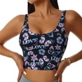 thumbnail image 2 of Uemuo Love Butterflies Pattern Women's Sports Bra - High Impact Support, Breathable, and Comfortable Athletic Bra for Running, Yoga, and Workouts, 2 of 9