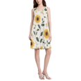 thumbnail image 2 of FORMRS Summer Dress for Women Loose U Neck Sleeveless Midi Beach Sundresses with Pockets, Sunflower Pattern, 2 of 8