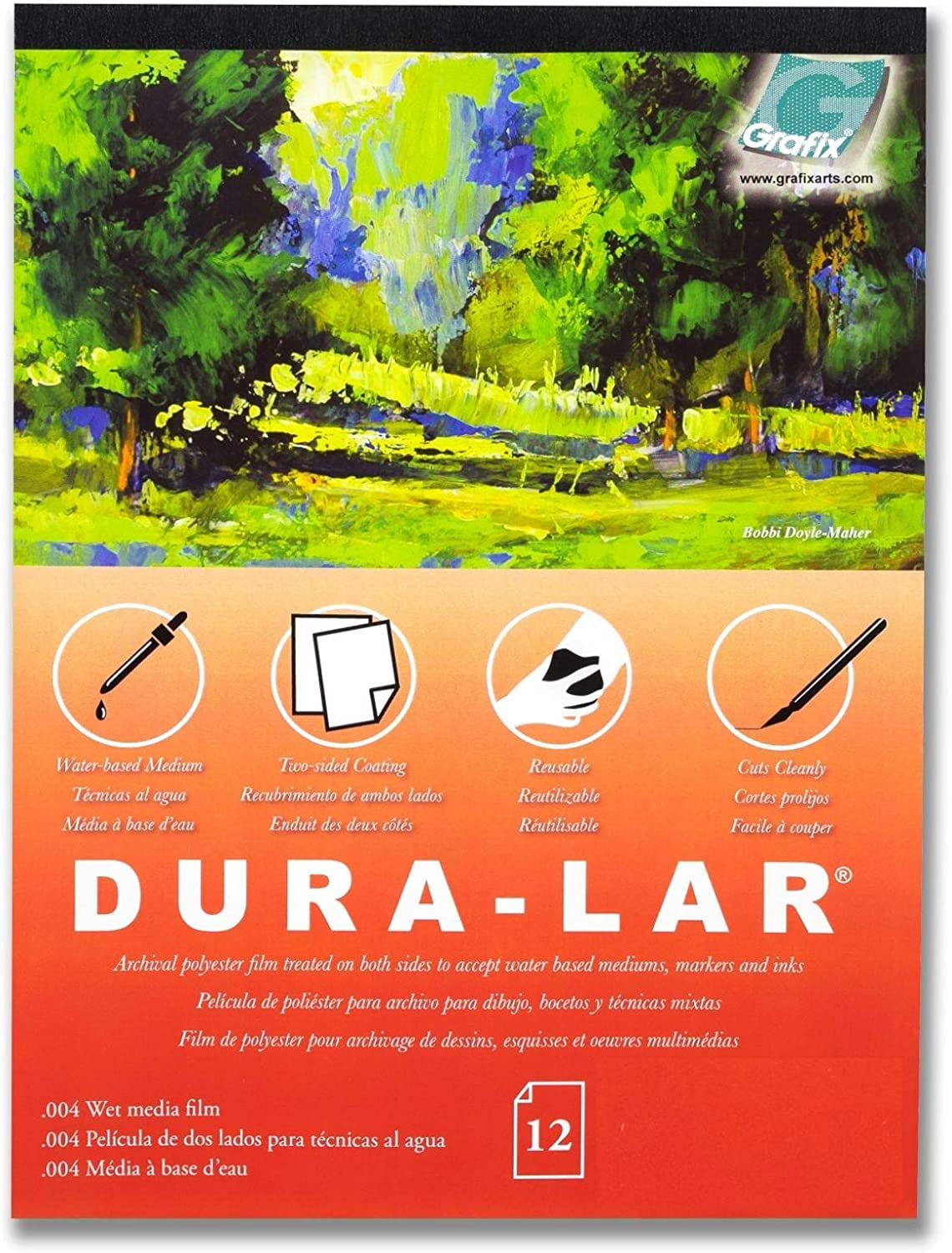 Grafix Dura-Bright Opaque White 9x12" 0.010 Pad  12pg 