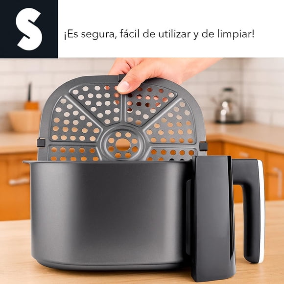 Freidora De Aire Electrica 8 Litros 1500W Air Fryer Horno Digital Multifunciona Temperatura Ajustable Antiadherente Temporizador Con Apagado Automático Ideal Para Hogar